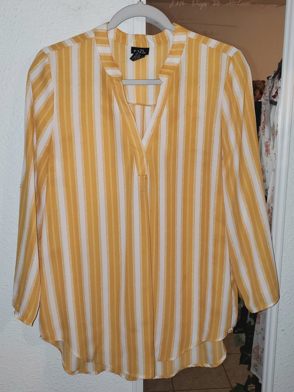 Rue21 Yellow and White Stripe Blouse